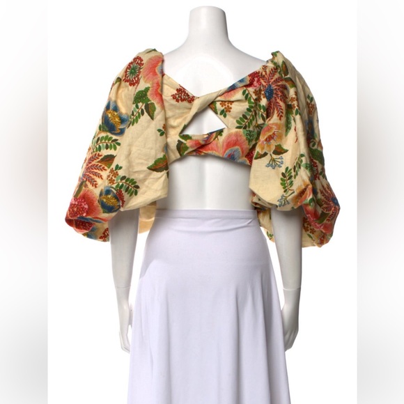 **SOLD** FARM Rio Linen Crop Top - Picture 2 of 2